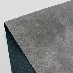 Waterproof Faux Suede Sheepskin PU Leather Fabric for DIY Crafts and Handmade Projects (GRAY)