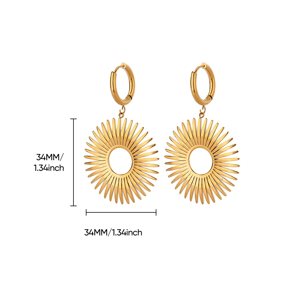 Stainless Steel Earrings For Women 18K Gold Plated