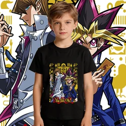 Yu - Gi - Oh! Seto & Yugi Anime Print Cotton Kids' T - Shirt - Soft & Breathable Casual Top - 130( 120 - 130cm) (Black)