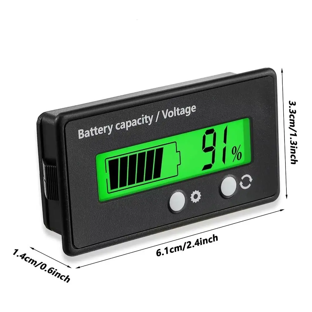 Indicateur de capacité batterie 6V-72V Plomb/Lithium