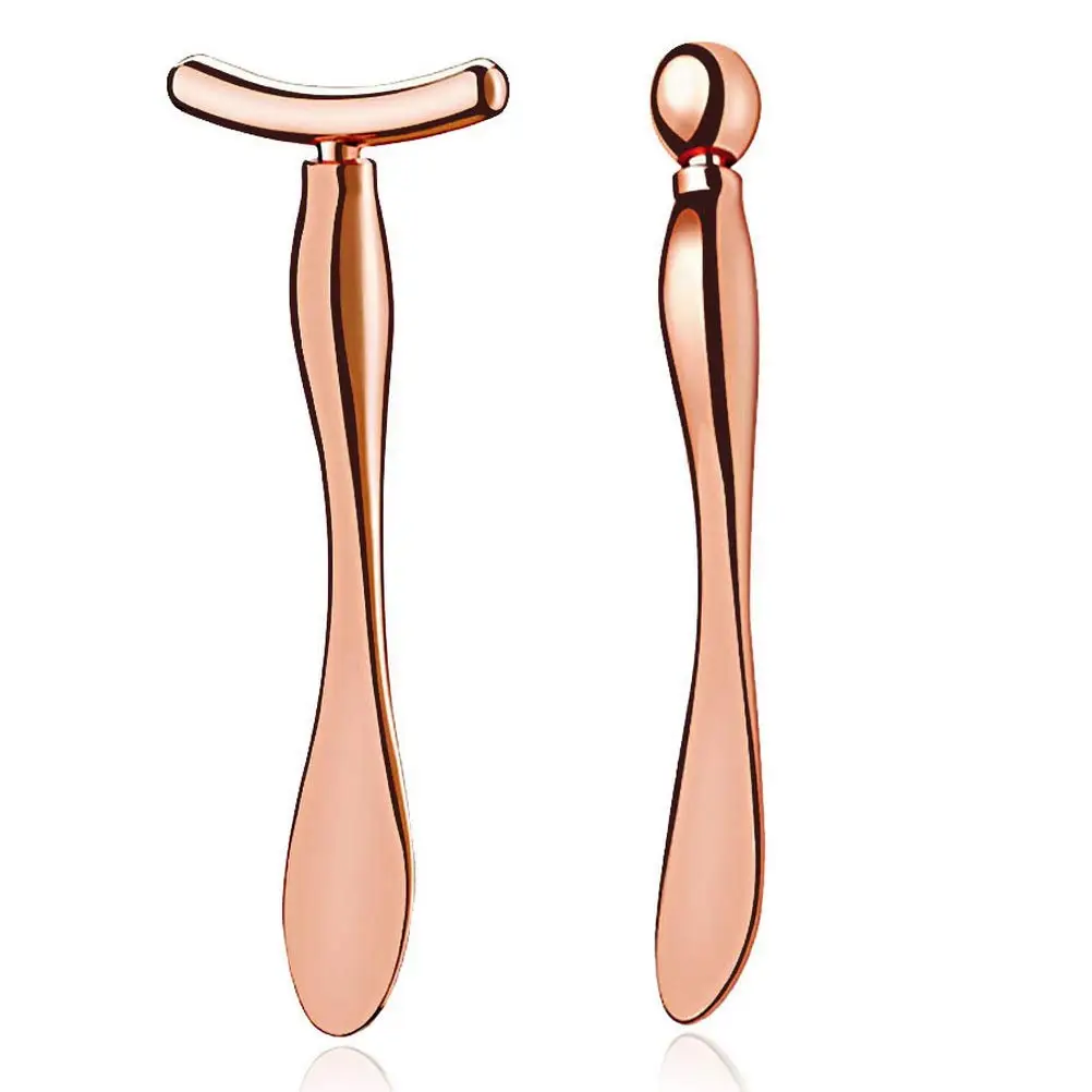 2Pcs Metal Eye Cream Applicator Face Roller Massager,Eye Massage Wand