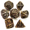DnD Metal Dice Set - Hollow Bronze Skull Design, 7 Zinc Alloy Polyhedral Dice for Dungeons and Dragons RPG Games 1