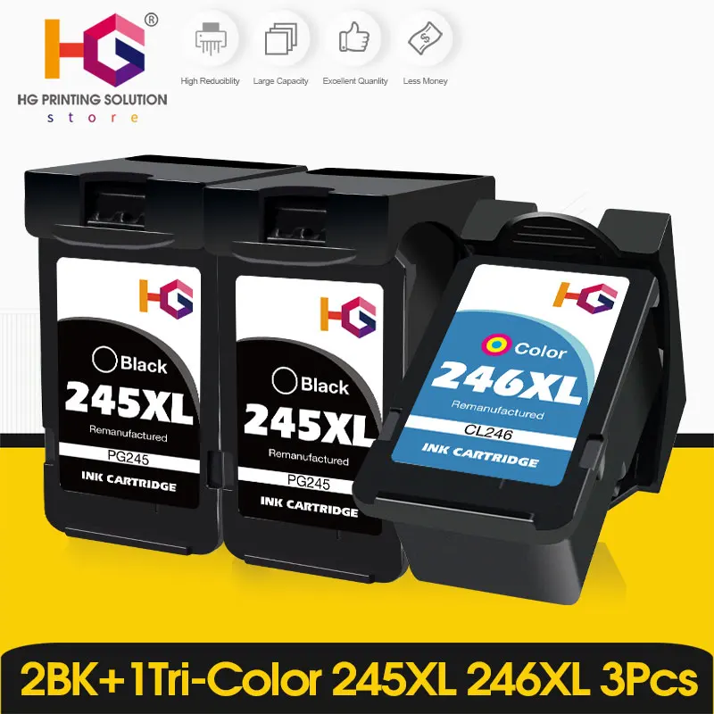 ALIZEO For PG 245 246 XL Ink Cartridges Remanufactured Pixma IP2820 MX492 490 MG2420 2520 2920 TS202 302 3120 Printer