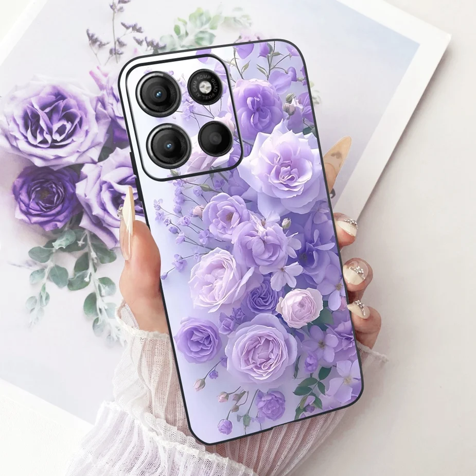 Stylish Flowers Painted Soft TPU Phone Case Cover - Universal Design