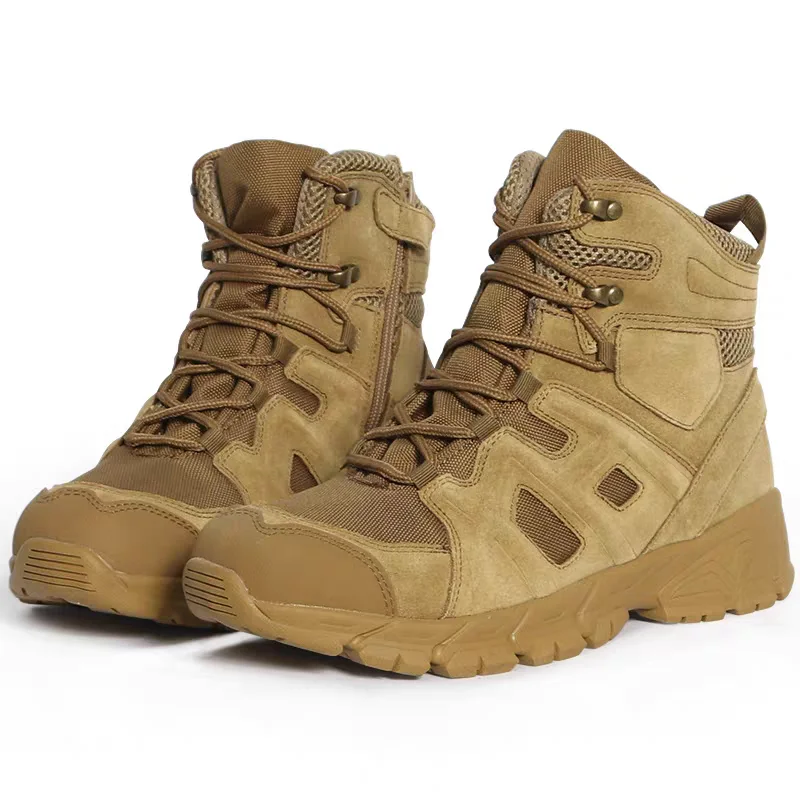 

Men`s Nubuck breathable water repellent hiking trekking Tactical Boots mens outdoor Shockproof Desert Military Combat boots