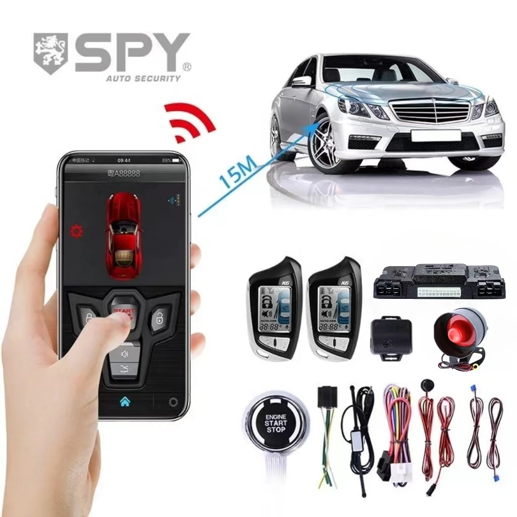 SPYUpgradedVersionTwoWayCarAlarmSystemPKECarRemoteKeyless