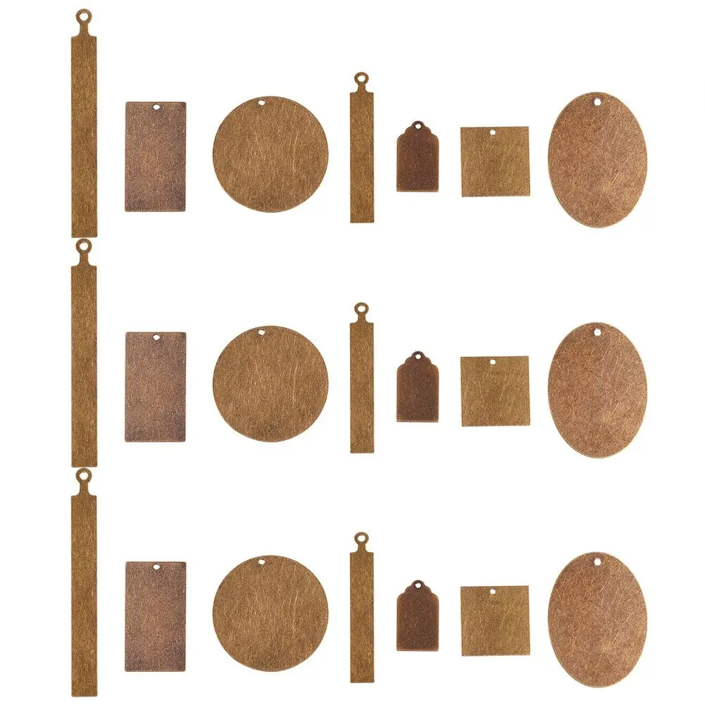 

Pandahall 10Pc Brass Metal Tags Blank Stamping Tag Charm Rectangle Antique Bronze Red Copper DIY Earring Jewelry Findings Making