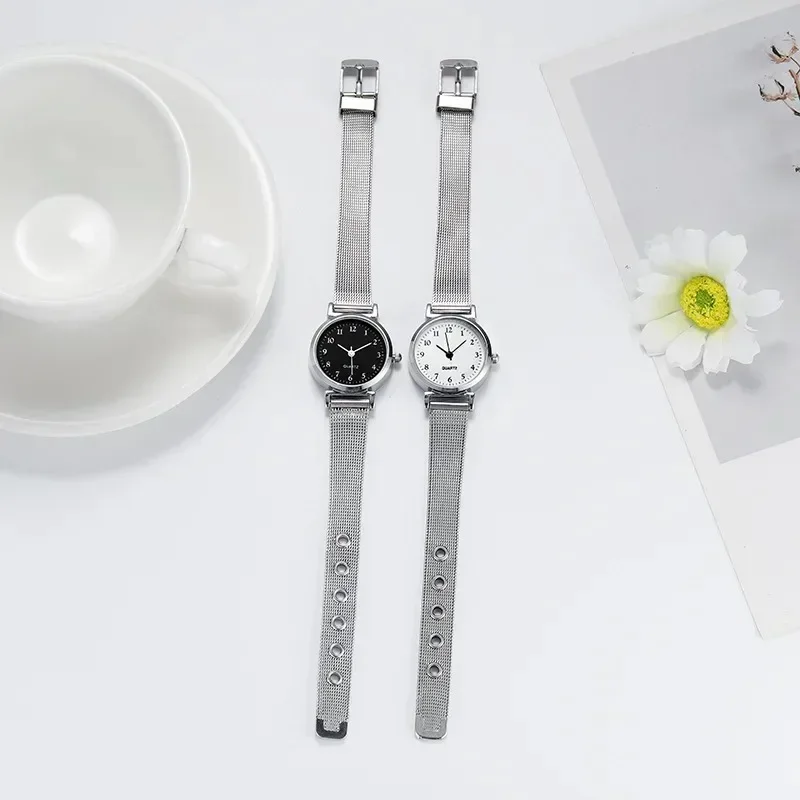 Women Watches Saat Simplicity Silver Mesh Strap Women's Bracelet Watch Casual College Style Fashion Versatile Clock Gift 손목 시계 women watches
