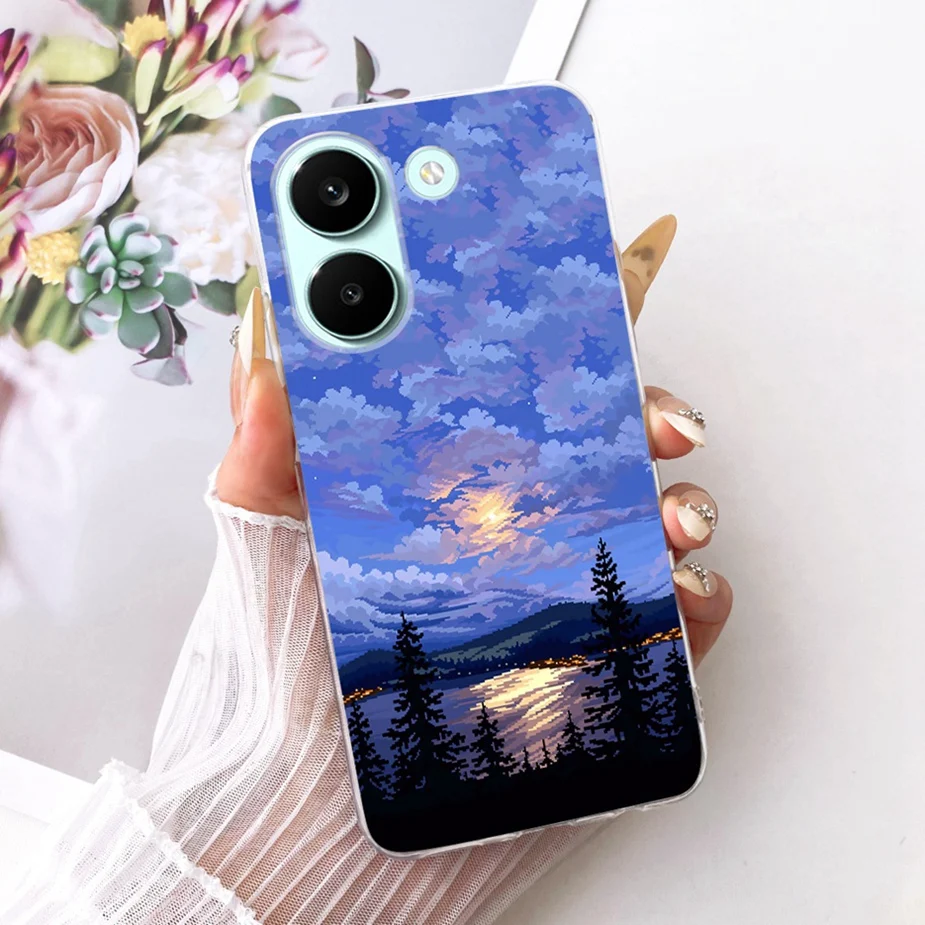 Colorful Flowers Painted Soft Slim Phone Case Cover