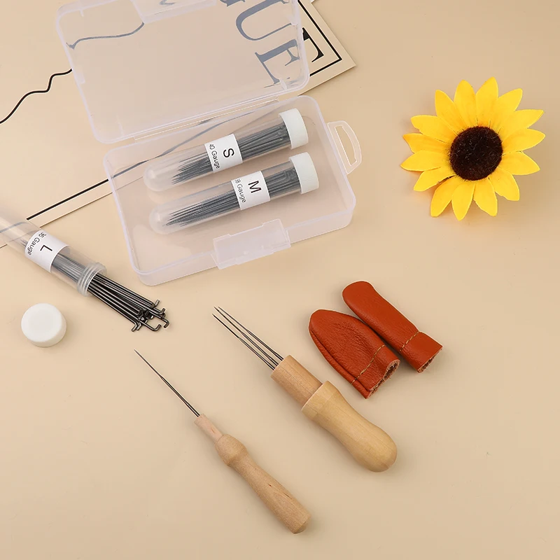 74 or 104 Pcs Needle Wool Felting Kit Tools Supplies for Beginner Needlework Felt Craft Needles Set For Doll Making