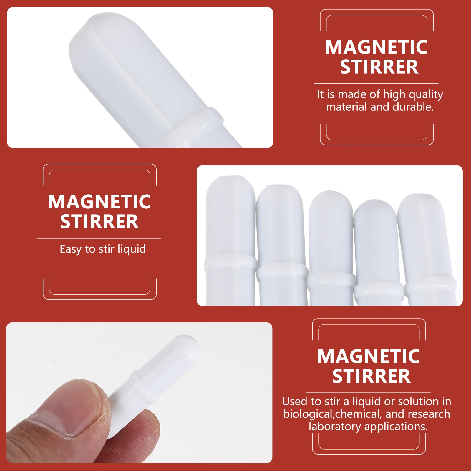 Magnetic Stirrer- Mixer Stir Bars Stirring Bars Stir Rod Magnetic Stirrer for Laboratory 5pcs White magnetic stirrer magnetic stirring rod