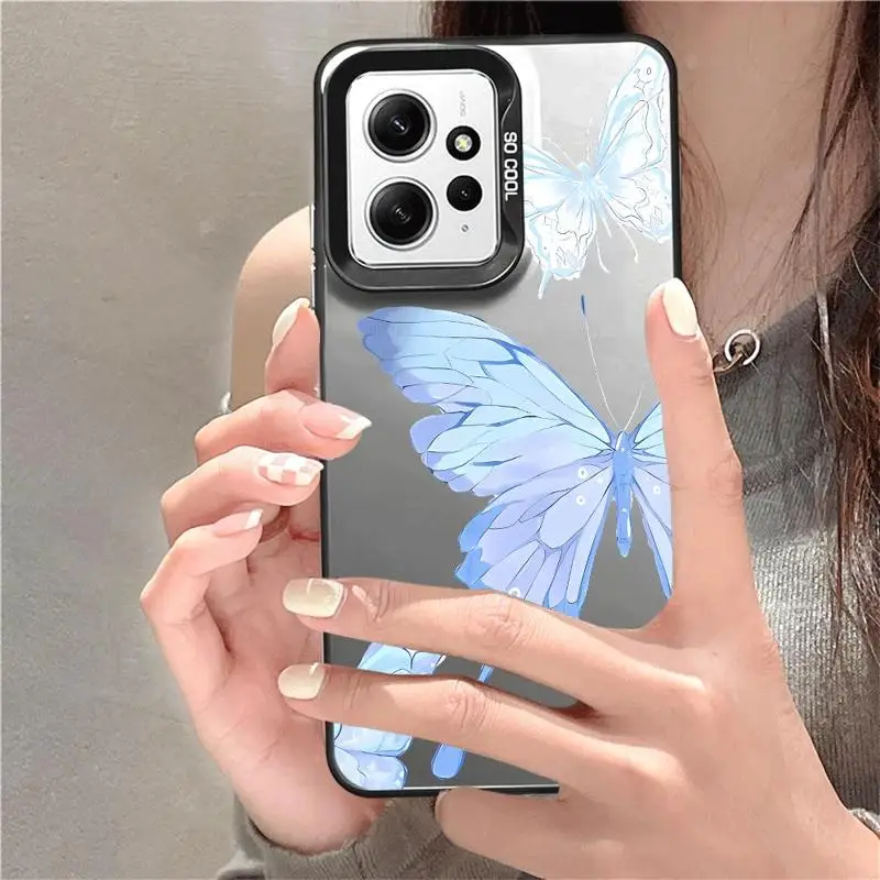 Art Schöne Schmetterlingsabdeckung Telefonhülle für Xiaomi Redmi A1 A2 Plus A3x 12 13 12C 13C 5G Poco C50 C51 C61 X3 NFC TPU Soft Shell_voghion.com