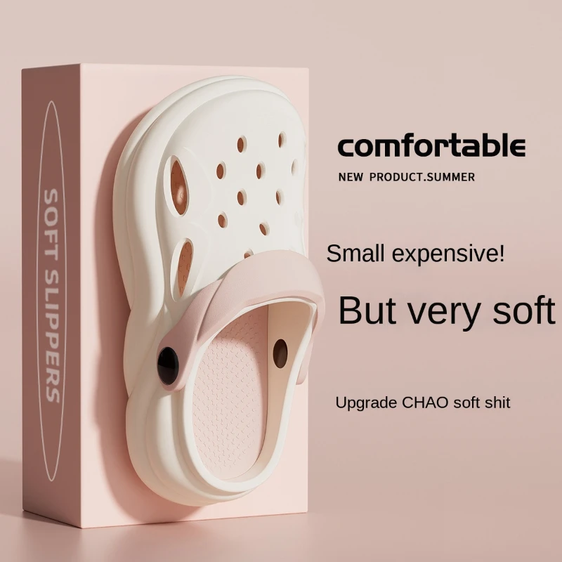 Women Beach Shoes Sandals Thick Soles Anti Slip Anti Odor Baotou Travel
