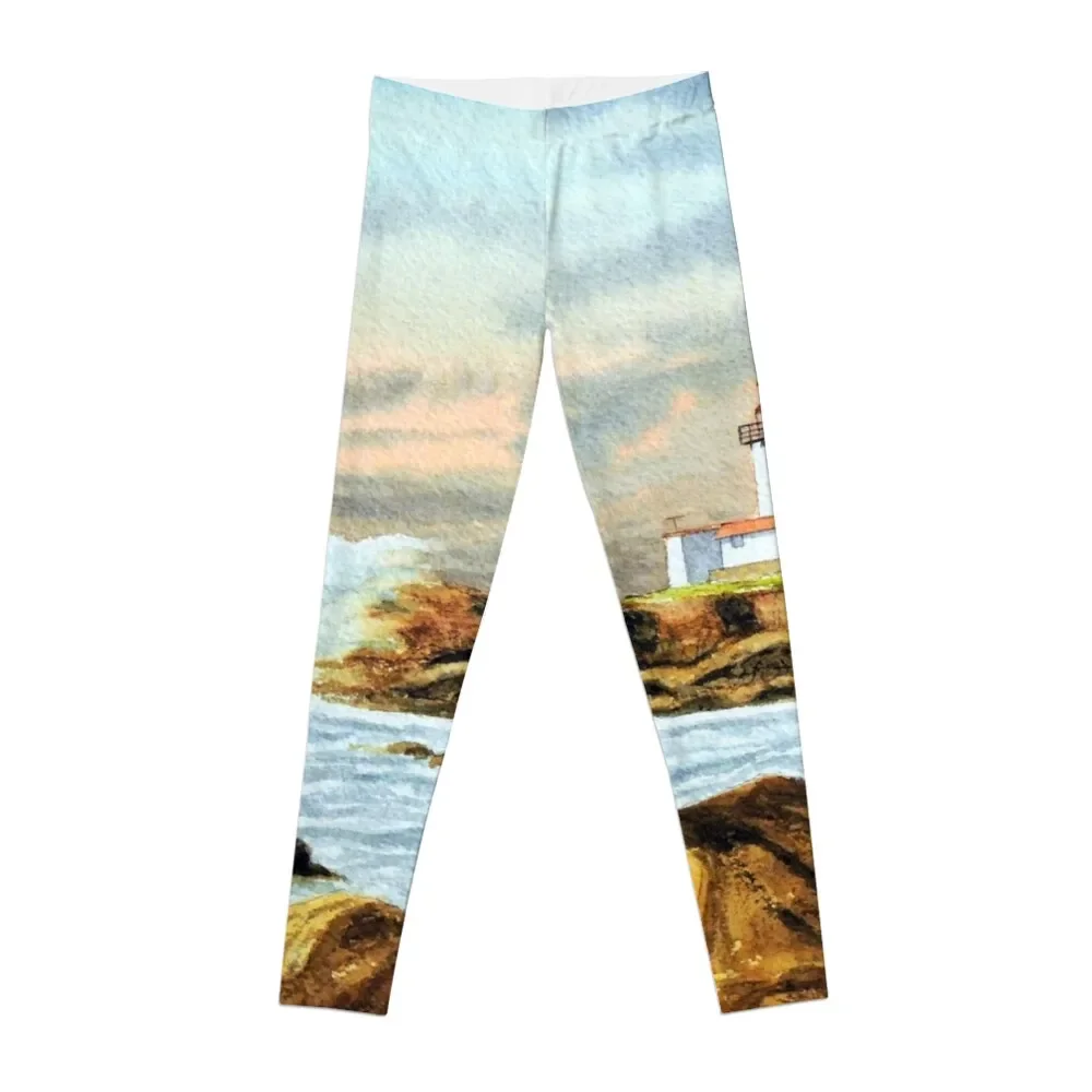 

Stormy Weather Eastern Point Lighthouse Gloucester MA Leggings for physical Women's fitness workout shorts Womens Leggings