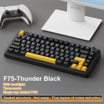 AULA F75 2.4G Wireless/Bluetooth/Wired Gaming Mechanical Keyboard RGB Customized 75% Layout OEM Profile Gasket Structure 13