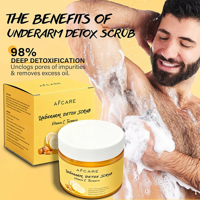 Gommage détox sous les bras, curcuma, vitamine C, dissolvant de taches foncées, déodorant pour le corps, même le teint de la peau, Lotion exfoliante pour le corps 1