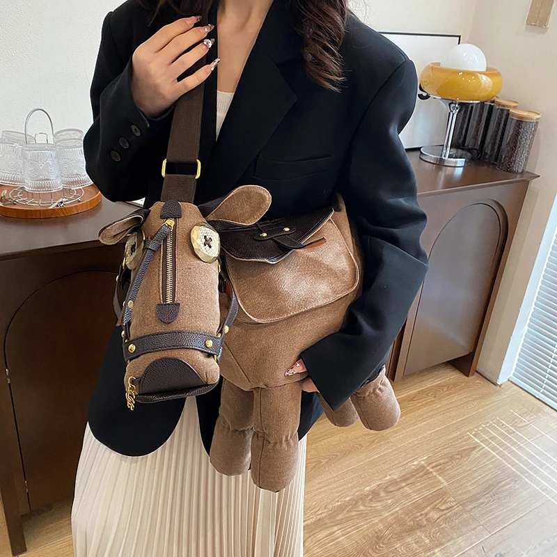 Große Puppe Tasche Hohe Qualität Oxford Handtasche Frauen Taschen Dame Liebe Pferd Form Umhängetasche Casual Kreative Japanischen Stil Kawaii Tasche – Detail 6