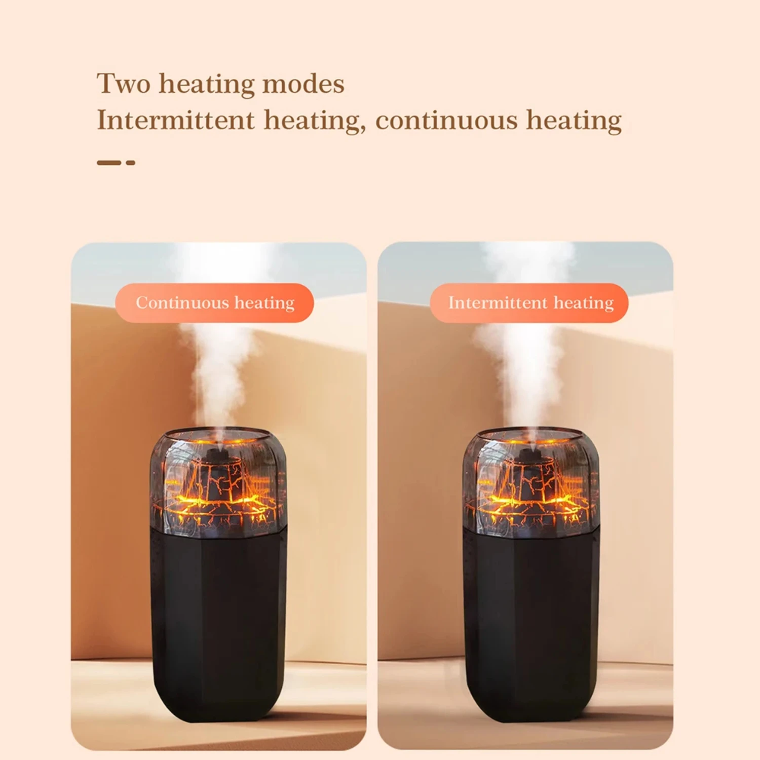 Efficient, powerful, and portable USB volcanic flame air humidifier for desktop, car, and bedroom - relaxing cool mist essential 2