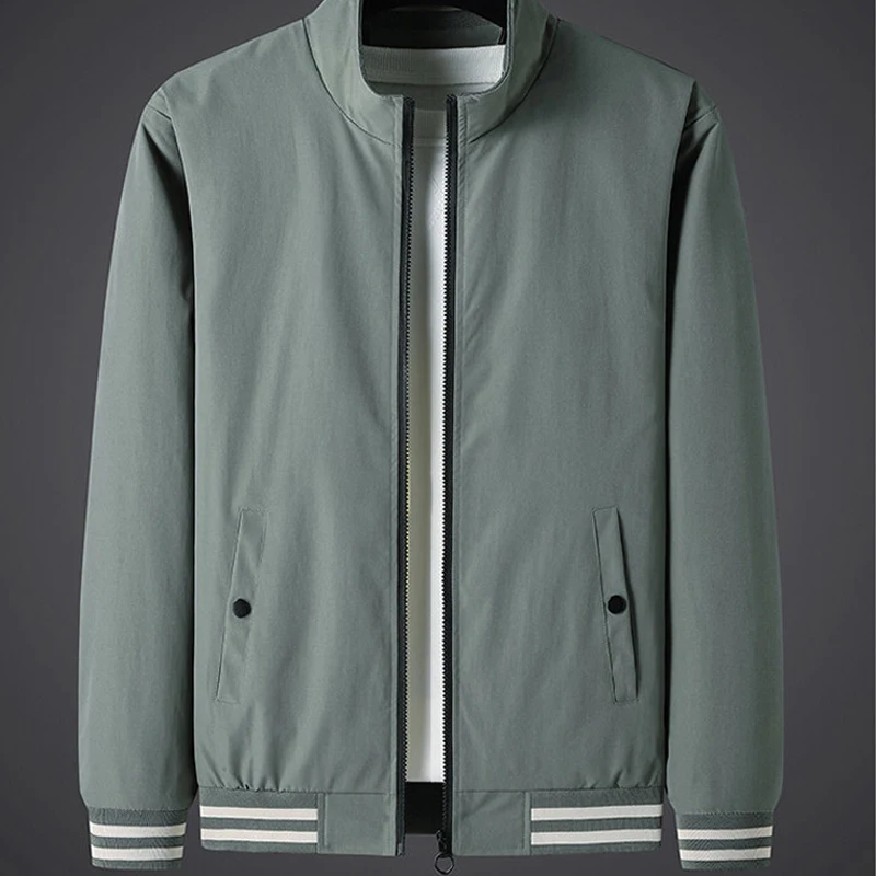 Spring Autumn Men Casual Jacket Classic Jackets Stand collar comfort Coats Male Fashion Business Zipper Solid Male Coat