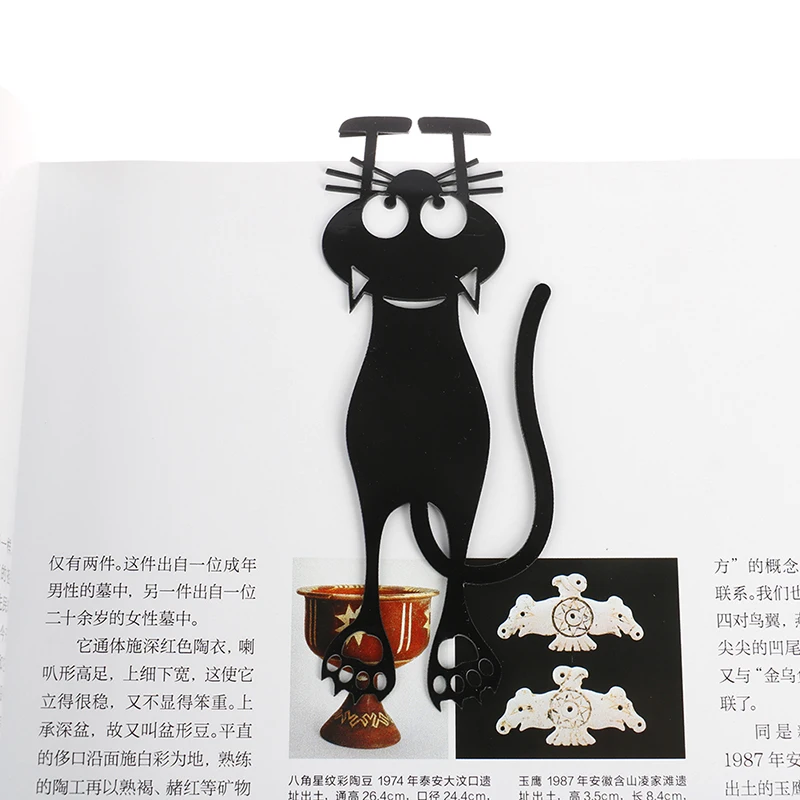 

1PC Kawaii Black Cat Bookmarks for Books 3D Plastic Stereo Animal Book Mark for Student Teacher's Gifts Creative Stationery
