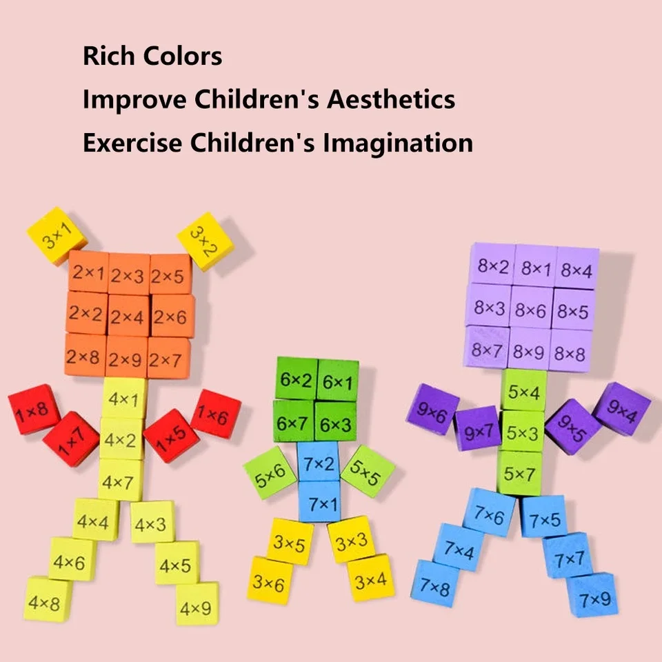 Educational Toys Math Toys Teaching Aids Toys Montessori Math Toys for Kids Children Baby Educational Toys 99 Multiplication Table Math Arithmetic Teaching Aids