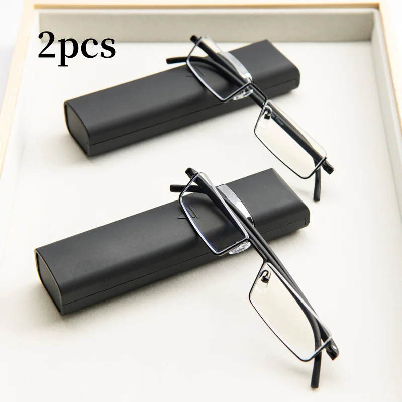 2Pcs Suit Anti-blue Light Reading Glasses Ultralight TR90 Sport Presbyopia Eyeglasses Women Men Far Sight Eyewaer With Case +1.2