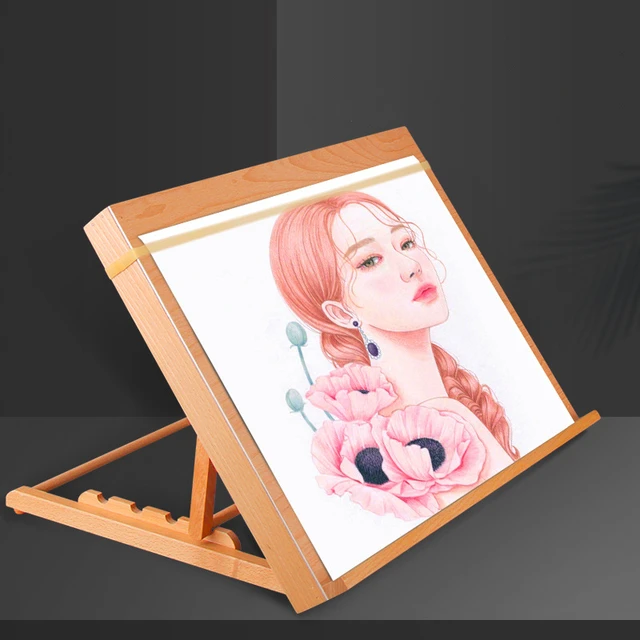 HJ-A3/A2 Portable Sketch Easel Wooden Desktop Easel Artist Tabletop Drawing  Board Stand Easel For Watercolor Oil Painting Art Su