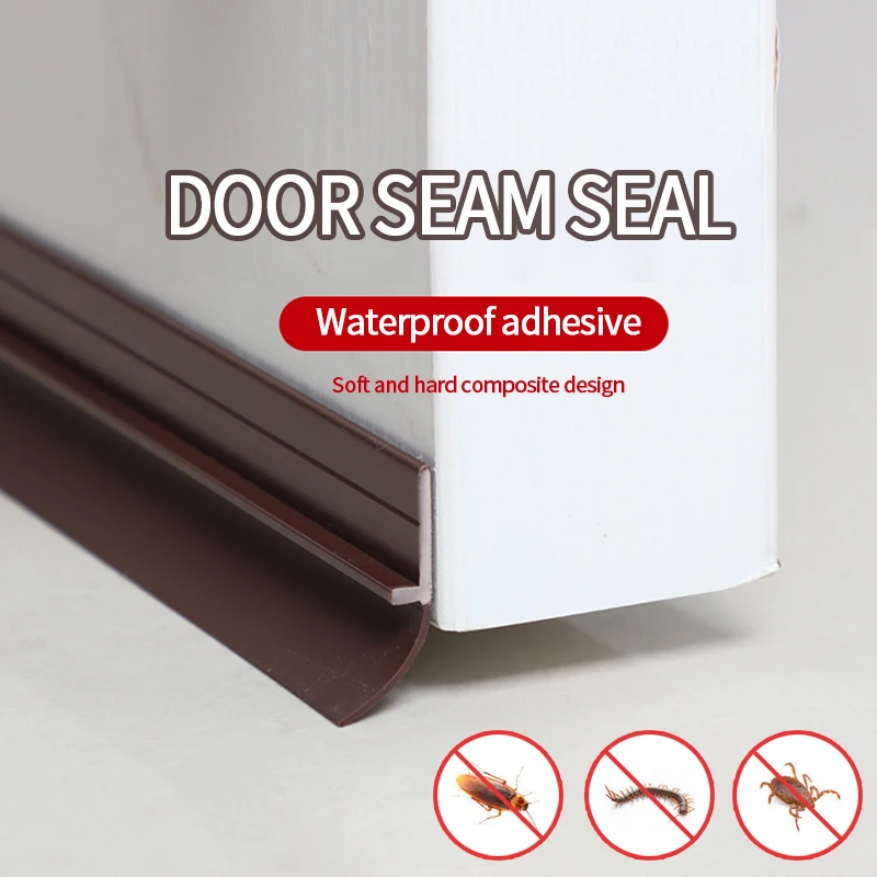 Door Seal Strip Flexible Wind Noise Reduction Stopper for Home Bathroom Door Gap Bottom Sound Proof Dust Strip Stick