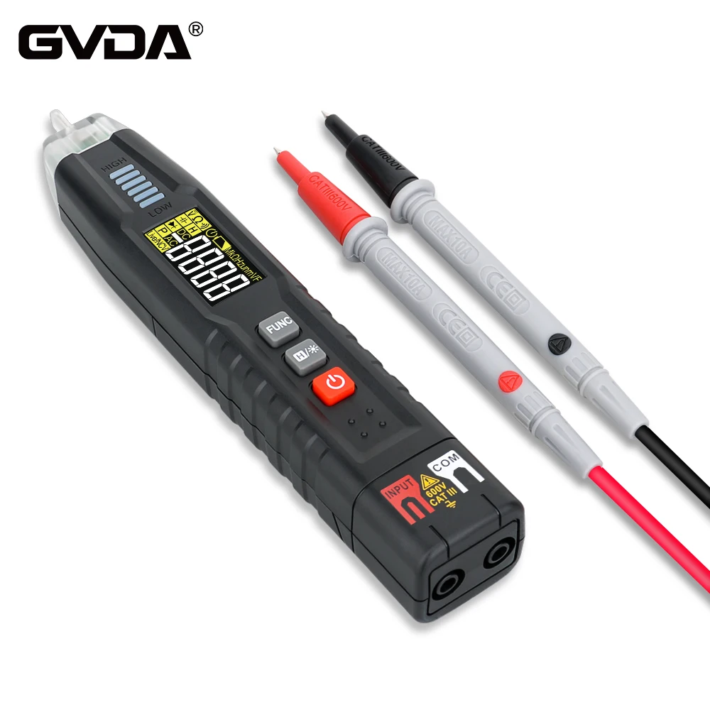 Gvda Digital Pen Type Multimetro Dc Ac Voltmetro Smart Multi-Meter Voltmetro Ncv Sequenza Di Fase Auto Range Multimeter