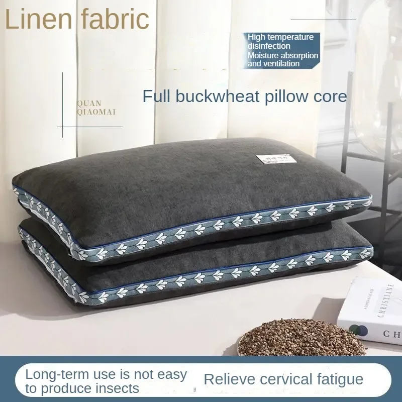 Pure buckwheat husk pillow cervical pillow adult cervical pillow 3