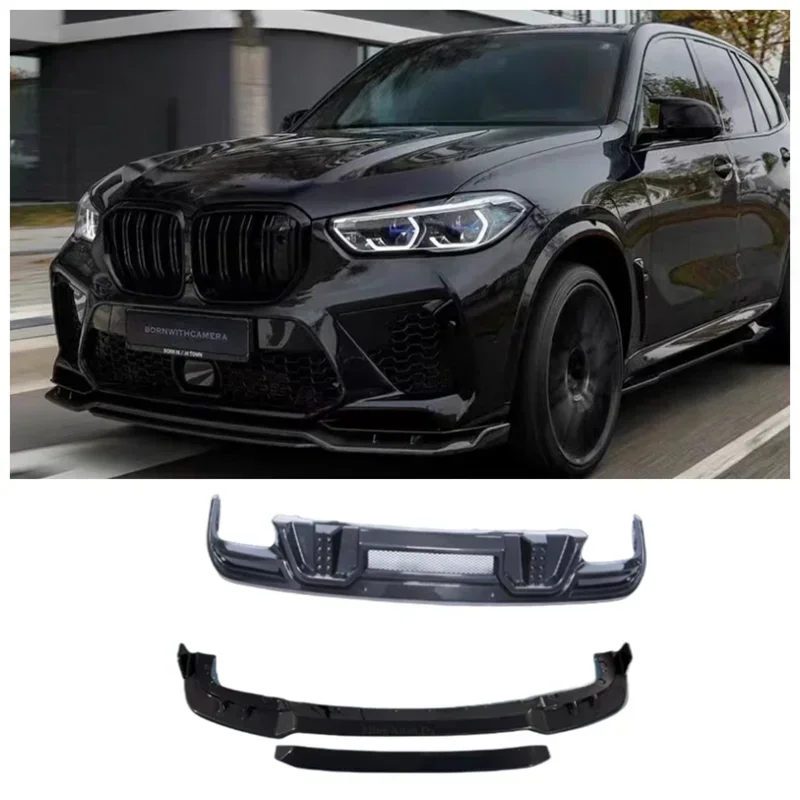 

Для BMW X5M F95 2019 2020 20212022 высокое качество настоящий углеродное волокно передний бампер губа задний диффузор спойлер багажника полный комплект тела