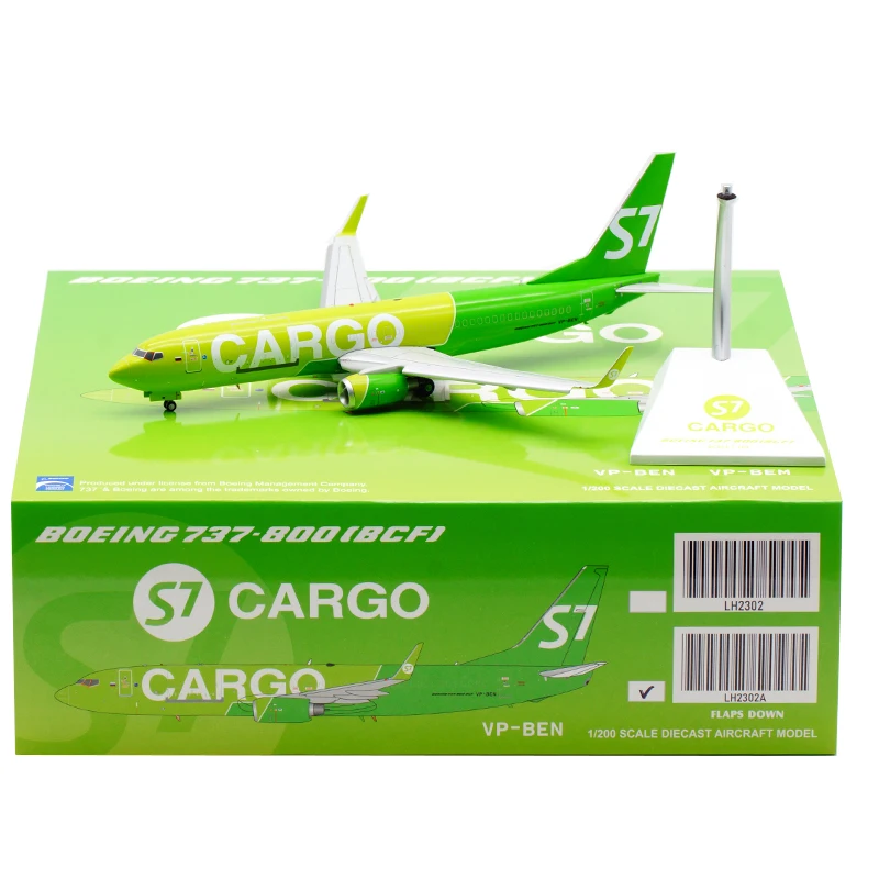 

1:200 Scale Model B737-800F VP-BEN Replica of Russia S7 Cargo Planes Airplanes Diecast Alloy Aircraft Plane Collection Display