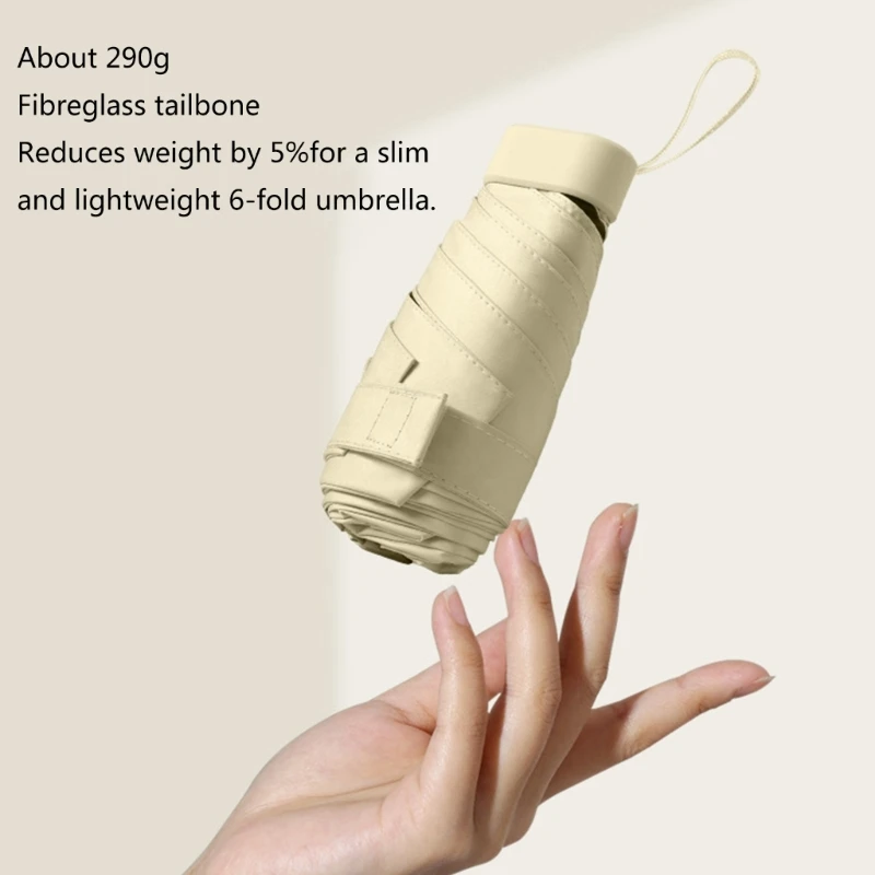 Mini Folding Umbrella Waterproof and Sun Resistant Includes Carrying Case