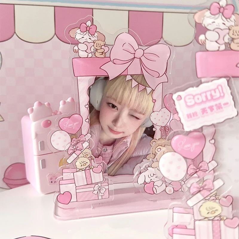 만화 아크릴 포토 카드 프레임 디스플레이 거치대, 귀여운 사진 프레임 포스터 디스플레이 스탠드, 달콤한 사진 거치대, 데스크탑 장식 