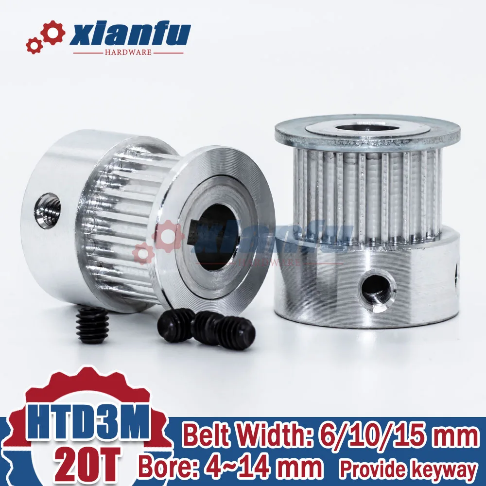 HTD 5M Zahnriemenscheibe 20T – Bohrung 5-20mm, Breite 10/15mm, Aluminium, Für 3D-Drucker & Maschinen