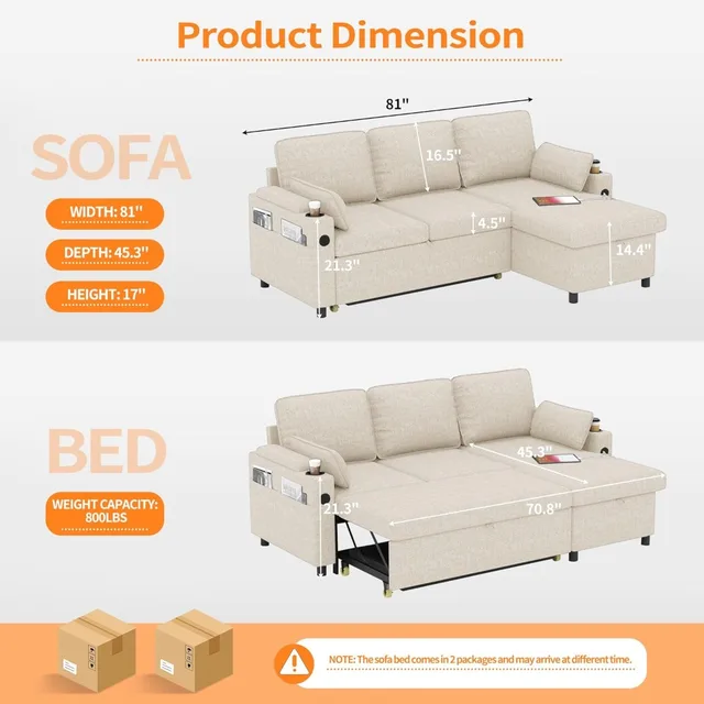 L-Shaped Sleeper Sofa 2