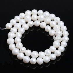 Elegant White Freshwater Pearl Round Beads - 9 - 10mm about 40pcs (White)