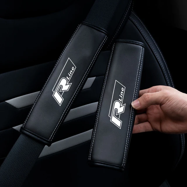 2Pcs Leather Car Safety Belt Shoulder Cover Pads for Volkswagen VW
