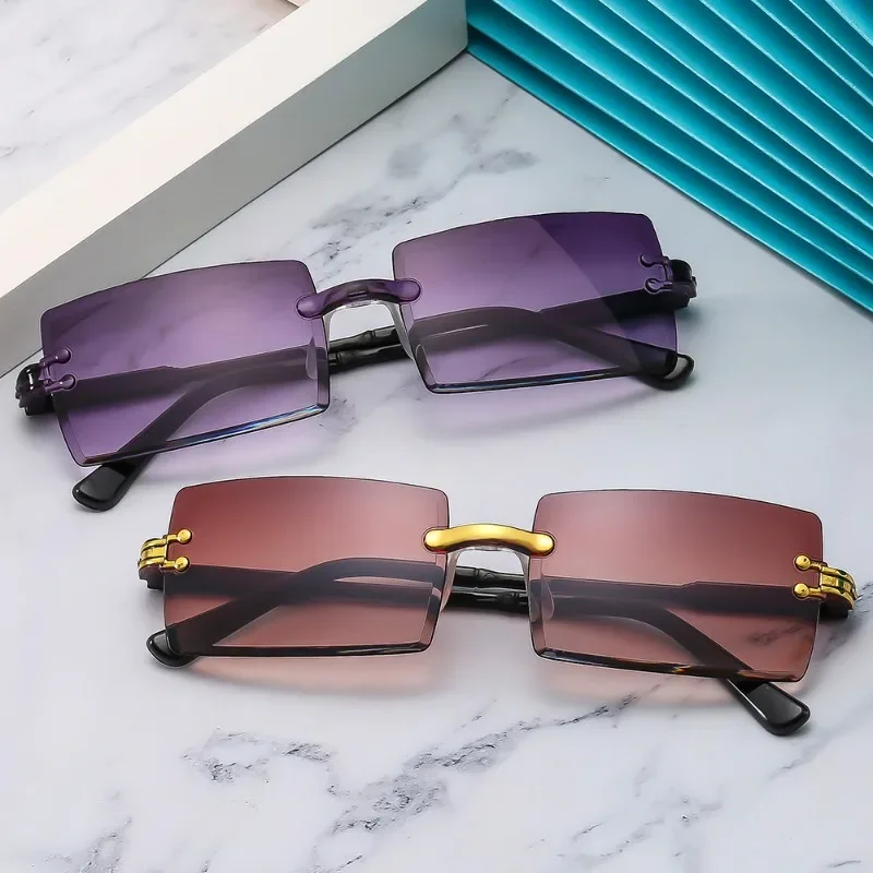 

The New Trend Rimless Square Sunglasses Fashion Ins Network Red Street Shot Hipster Light and Convenient Visual Clarity