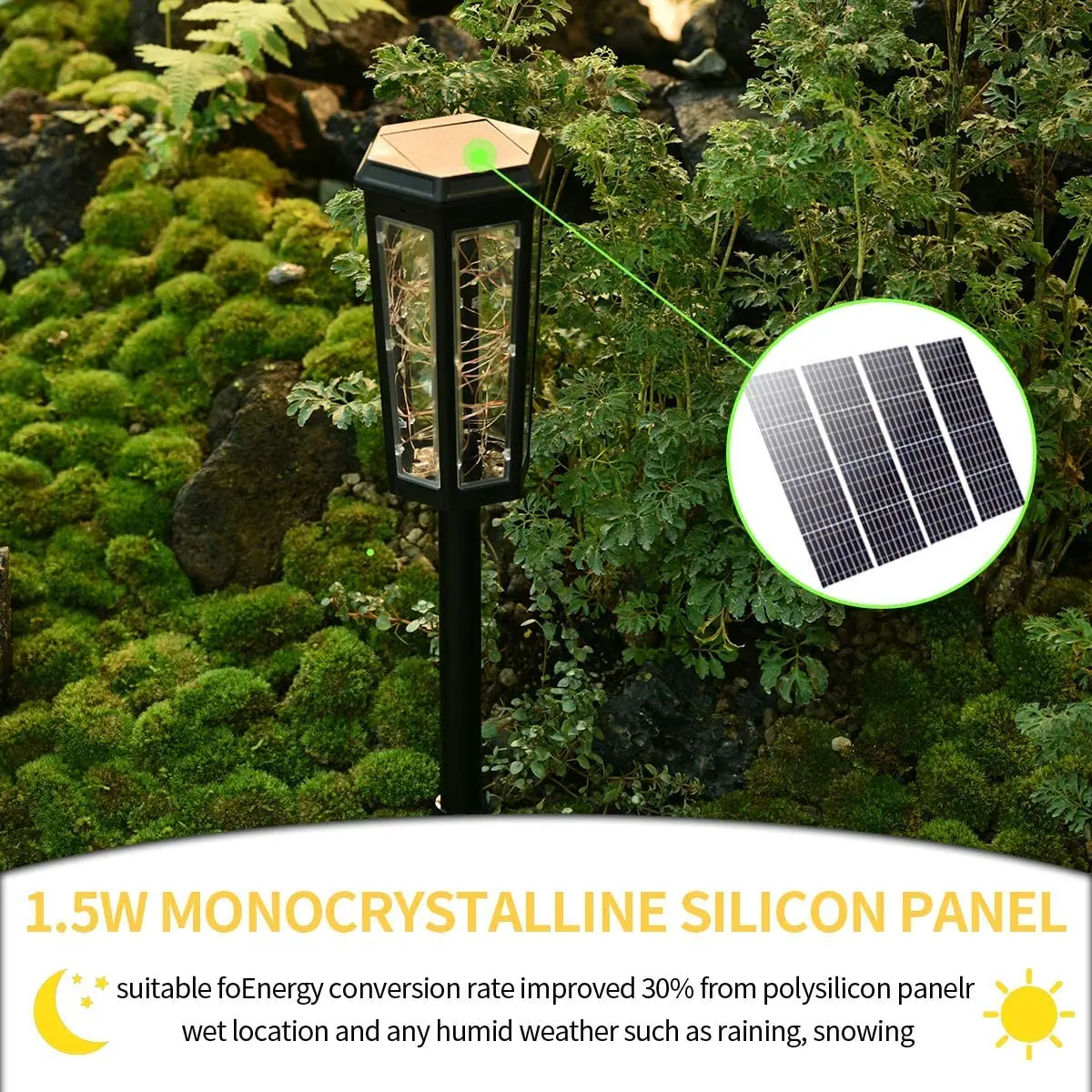 LAOPAO Solar Lights | Solar Pathway Lights Outdoor with Ground Stakes and Ring Clip - IP65 Waterproof Automatic Garden Landsca 3