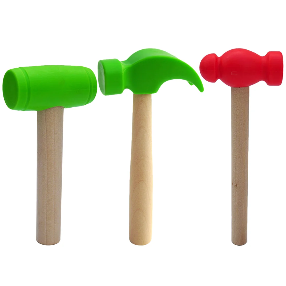 

3 Pcs Simulated Woodworking Toys Kids Pounding Hammers Mini for Children Fake Mallet Tools Small Gavel