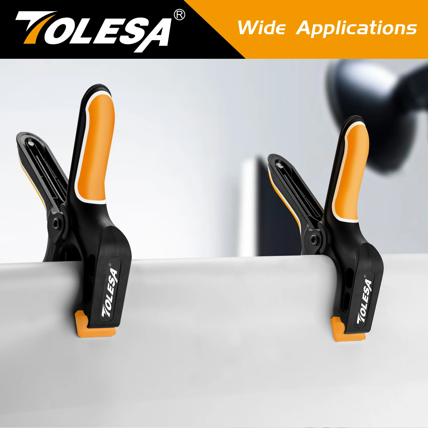 TOLESA 목공용 스프링 클램프, 강력한 힘, 접착, 클램핑, 고정용 더블 레이어 핸들, 나일론 클램프, 7 인치, 4 개