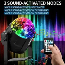 

15-color Led Stage Light Small Magic Ball Disco Ktv Strobe Lamp With Remote Multiple Control Modes Crystal Lights Dropshipping