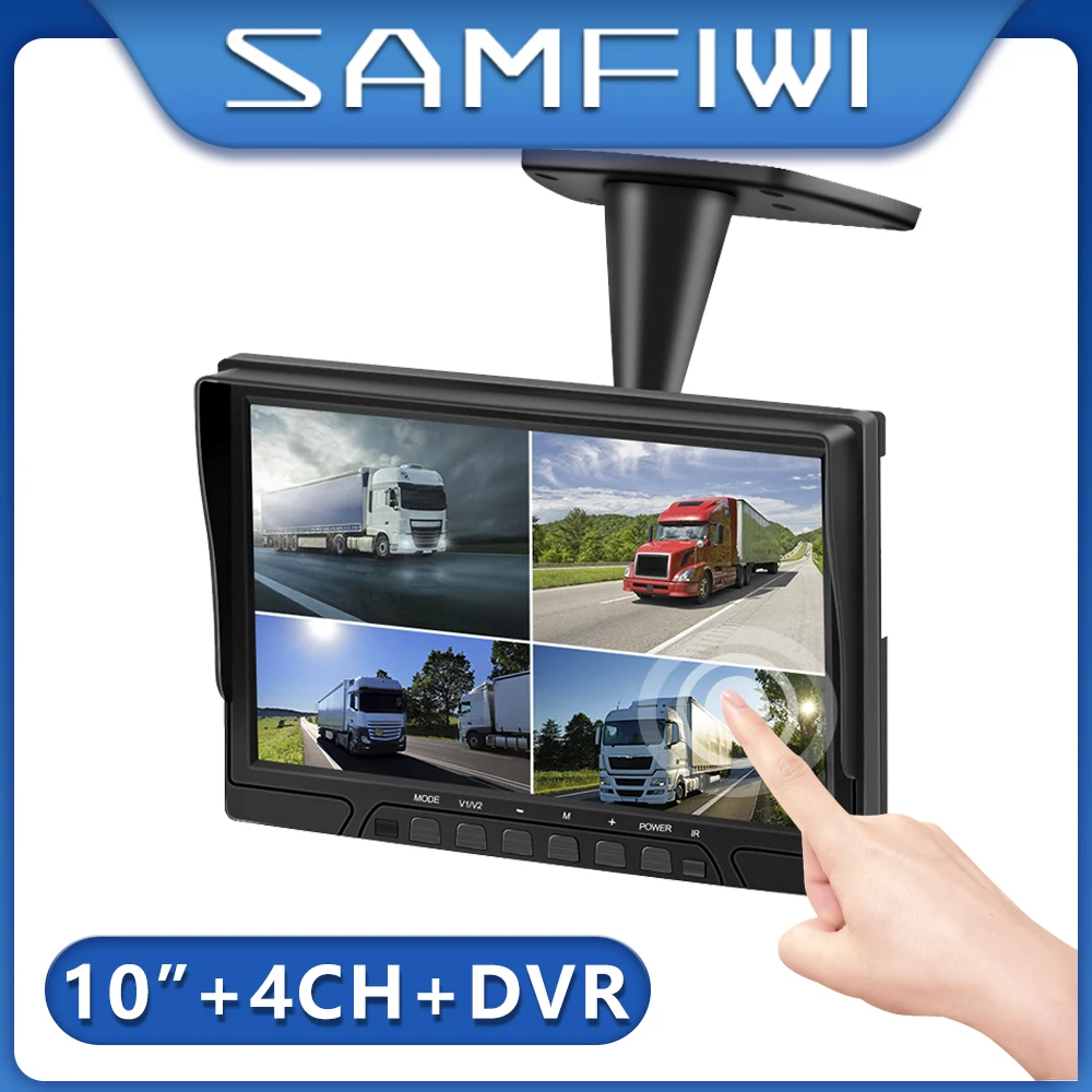 

10"AHD Touch screen monitor display for car rear view parking system 4ch truck dvr recorder LCD Color Screen Car Backup Camer