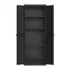 Plastic 4-Shelf Garage Storage Utility Cabinet, Black Finish 2
