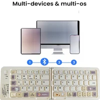 Three Bluetooth Wireless Folding Keyboard 67 Keys Cute Style Rechargeable Wireless Folding Keyboard for Windows/IOS/Android - Image 4