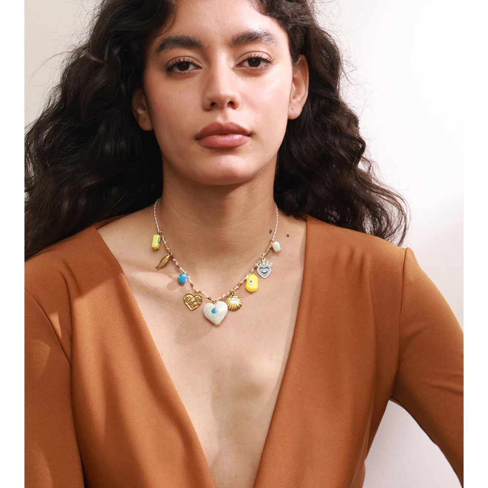 Yhpup Ceramic Pendant Necklace for Women