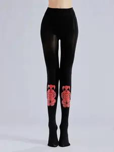 Guofeng Pattern Printed Pantyhose Paper-cut Style Pattern Bottoming Socks Vintage Pantyhose