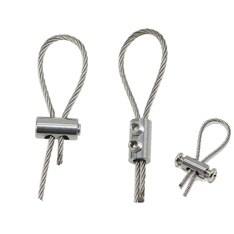 Fit 1~4mm Wire Rope Self-locking Device Double Hole Locking DIY