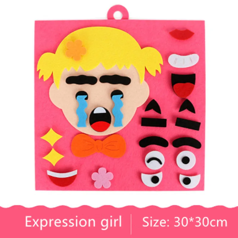30CM*30CM DIY Toys Emotion Change Puzzle Toys Creative Facial Expression Kids Learning Educational For Children Funny Set puzzle toys craft toys
